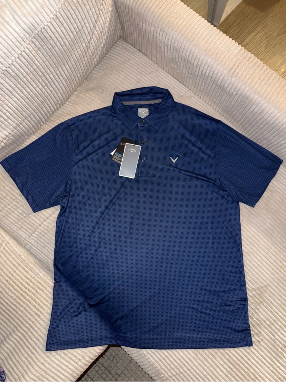 Callaway Men’s Blue Short Sleeve Opti-Dri Performance Golf Polo Shirt